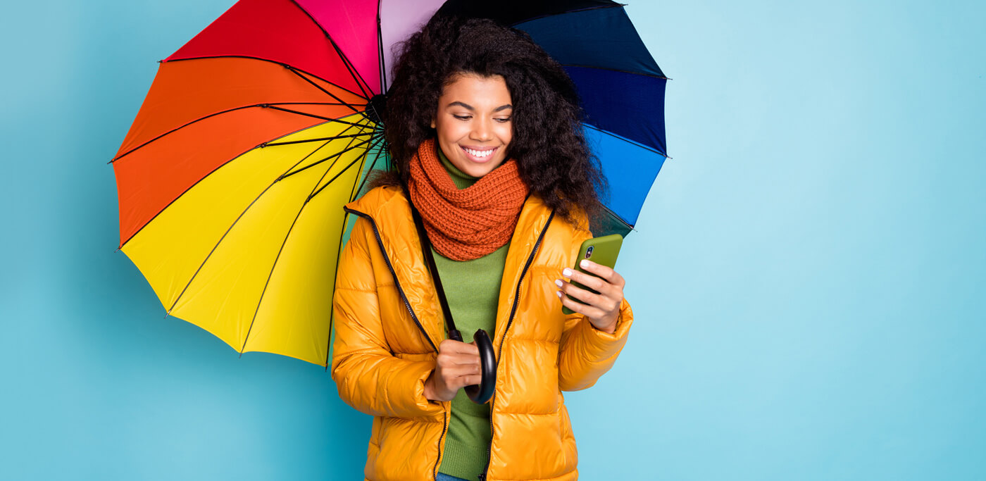 Women using an umbrella