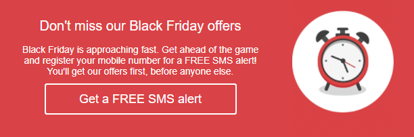 Travelodge SMS Alert Black Friday