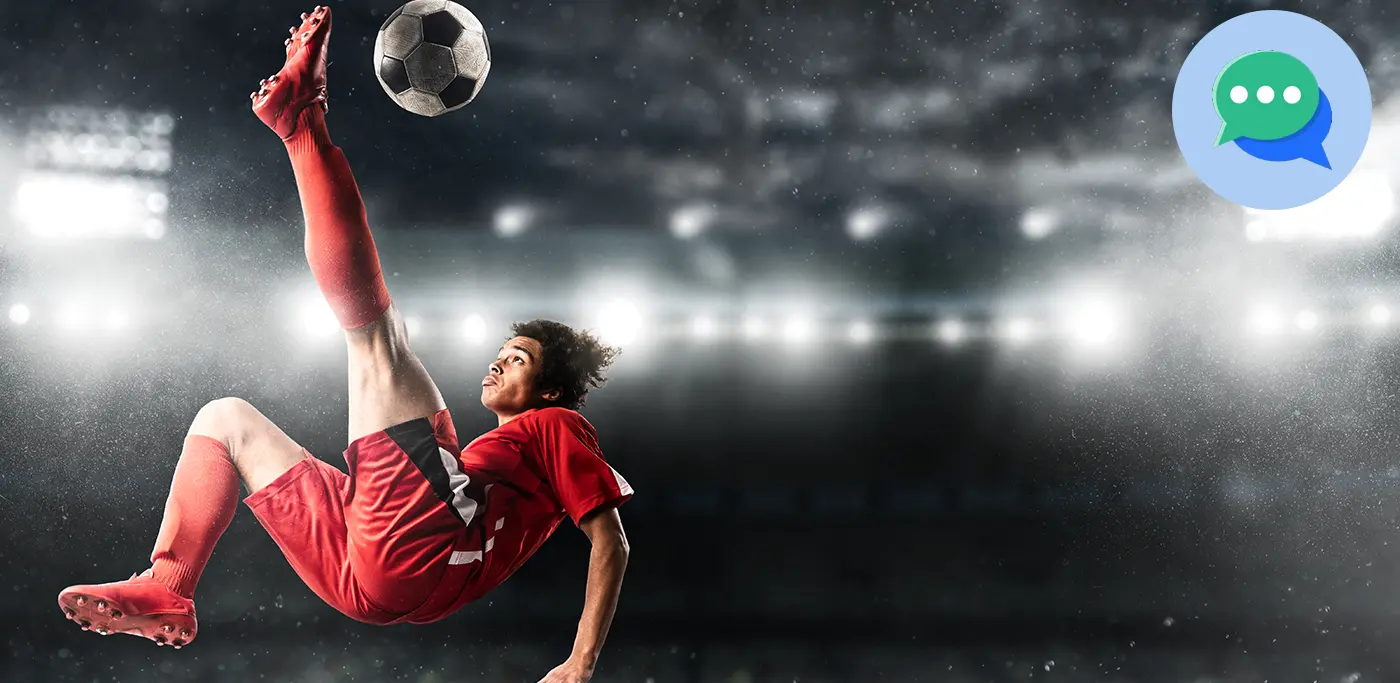 Footballer doing an overhead kick